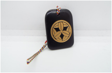 縁起石　家紋　九枚笹