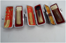 レトロ印材　オランダ水牛　12-.36　無地　ケース付き　3本で