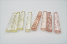 線入り小判印材　白　薄いピンク系