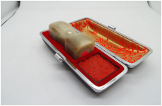 オランダ水牛色上　24ミリ角天丸　ケース付