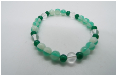 パワーストーン　手毬ブレスレット　緑メノー　水晶　