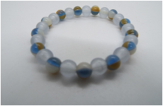手毬ブレスレット　青系　蛍光タイプ　子供用
