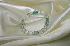 手毬ブレスレット　水晶パワー　緑系