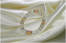 手毬ブレスレット　水晶パワー　オレンジ