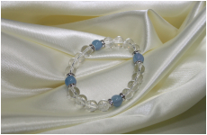 手毬ブレスレット　水晶パワー　ブルー