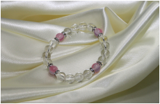 手毬ブレスレット　水晶パワー　ピンク