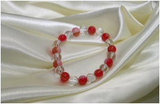手毬ブレスレット　パワーストーン　赤