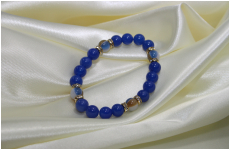 手毬ブレスレット　青メノー