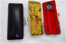 昭和レトロ牛皮ケース　16.50-60　ボキ　2個入れ