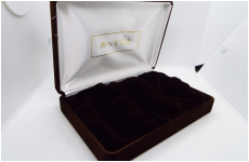 別珍化粧ケース　茶　入学祝入り　3本用