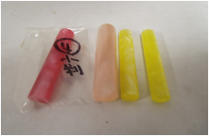 パールグラス　ピンク１５ミリ・レッド小判・黄色小判　セット